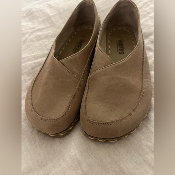 Nefes Handmade Barefoot Grounding Slip-On Loafer Shoes Taupe Leather 8 - 8.5 - Picture 10 of 12